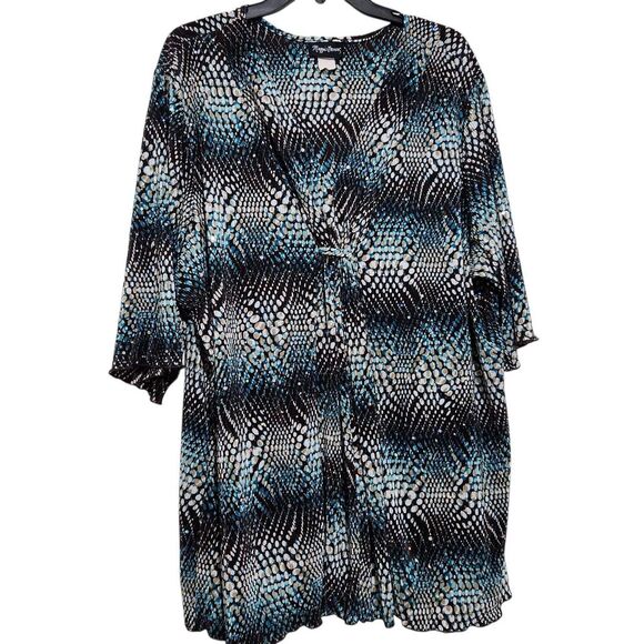 Maggie Barnes Tunic top Size 2X With Sequins Vneck - Picture 3 of 13